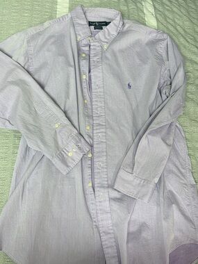 Ralph Lauren Lavender Button-Down Oxford Shirt with Pony Logo